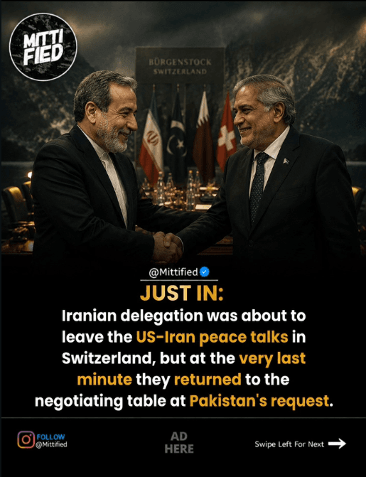 Major Diplomatic Breakthrough: Pakistan Mediates US-Iran Peace Talks in Switzerland